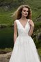 Robe de mariée plissage facile appliques textile en tulle en dentelle