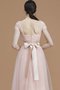 Robe demoiselle d'honneur naturel en tulle ceinture de princesse avec ruban