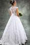 Robe de mariée romantique humble avec perle a-ligne de traîne courte