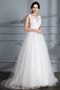 Robe de mariée v encolure en tulle manche nulle de princesse ligne a