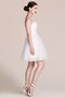 Robe de graduation courte manche nulle textile en tulle decoration en fleur de col bateau