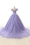 Robe de quinceanera de lotus de mode de bal en dentelle noeud en organza