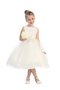 Robe cortège fille plissé pailleté de lotus en organza manche nulle