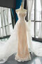 Robe de mariée de traîne moyenne en tulle avec lacets grosses soldes naturel