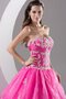 Robe de quinceanera plissé de mode de bal ruché decoration en fleur col en forme de cœur