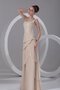Robe mère de mariée distinguee vintage avec sans manches encolure en carré croisade