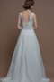Robe de mariée facile fermeutre eclair broder de traîne courte avec sans manches