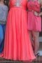 Robe de bal en chiffon jusqu'au sol avec perle de princesse a-ligne