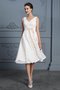 Robe de mariée angélique de col en v avec sans manches ligne a naturel