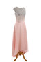 Robe de bal pailleté versicolor avec manche courte en grandes tailles col en bateau