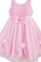 Robe cortège fille arrivée au cheville avec nœud a-ligne avec perle textile en tulle