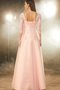 Robe de bal decoration en fleur ligne a de princesse en tulle col en bateau