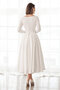 Robe de mariée belle salle interne de col bateau naturel courte