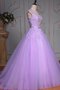 Robe de quinceanera naturel jusqu'au sol de mode de bal en dentelle en tulle