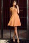 Robe demoiselle d'honneur bref ligne a avec zip de lotus avec chiffon