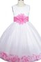 Robe cortège fille a-ligne avec nœud fermeutre eclair textile en tulle avec sans manches