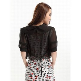 Mousseline de soie noire Chic | Moderne Ruffle Bolero - Photo 2