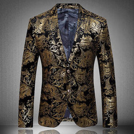 Floral classique marque hommes blazer décontracté imprimé