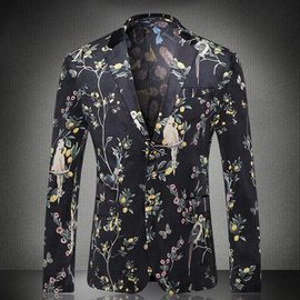 Oiseau slim fit loisirs fantaisie homme hommes imprimé floral