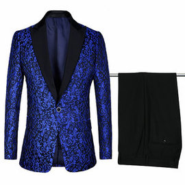 Conceptions de bal costume imprimer hommes bleu tuxedos