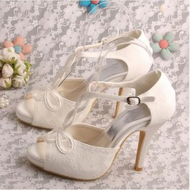 Chaussures de mariage plates-formes talons hauts taille réelle du talon 3.94 pouce charmante