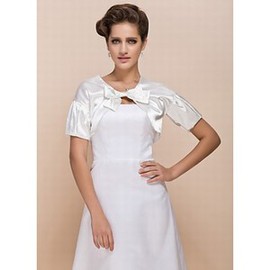 Taffetas blanc Chic | Moderne Avec bowknot Bolero