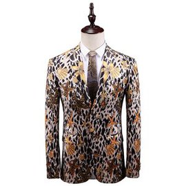 Mode asiatique taille imprimé hommes blazers pour homme floral costume