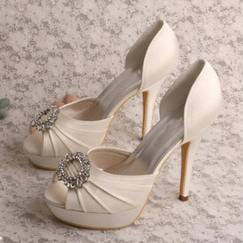 Chaussures de mariage talons hauts hauteur de plateforme 0.98 pouce plates-formes romantique