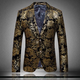 Blazer décontracté floral hommes impression pour hommes costumes jaqueta