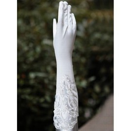 Gants taffetas blanc intemporel de mariée