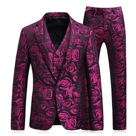 Slim fit business 5xl rose costumes pour hommes hommes blazer grande taille floral