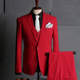 Formelle costumes de mariage pour hommes rouge costume tailleur veste avec pantalon