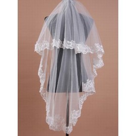 Ourlet de dentelle Modest Veil de mariée courte