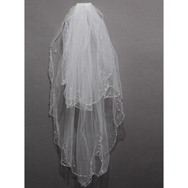 Modeste élégant court voile de la mariée