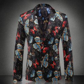 Loisirs papillon revers vintage jaqueta masculina imprimé