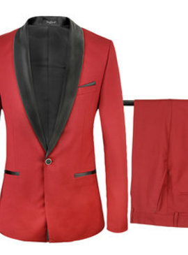 Costume ensemble rouge veste de mariage hôte fête