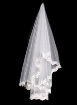 Ourlet de dentelle courte Belle Voile de mariage