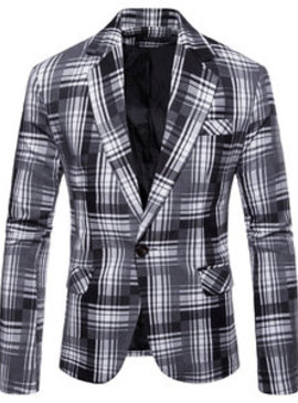 Nouveaux hommes mode manteau/hommes plaid costume veste fleur