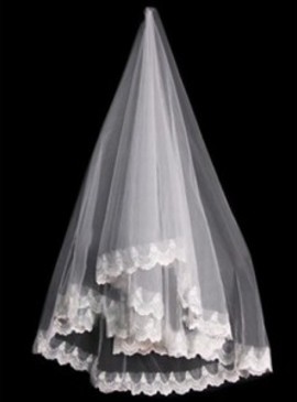 Ourlet de dentelle Magnifique Voile de mariée courte