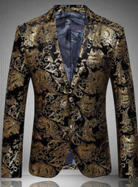 Floral classique marque hommes blazer décontracté imprimé