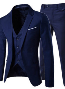 Hommes d'affaires veste pantalon ensembles groomsman blazers slim costumes