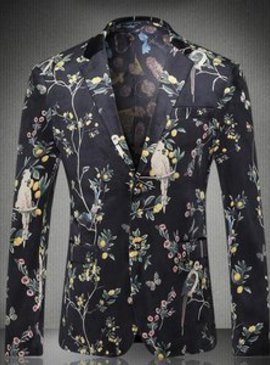 Oiseau slim fit loisirs fantaisie homme hommes imprimé floral