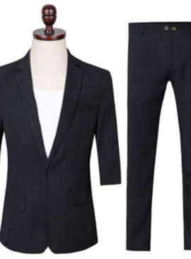 Hommes slim fit costumes terno pour hommes pantalon ensembles