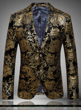 Blazer décontracté floral hommes impression pour hommes costumes jaqueta