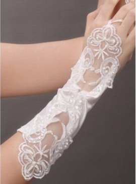 Taffetas élégantes Gants blanc moderne de mariée