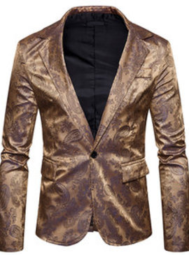 Et automne mode nouveaux hommes costume imprimer slim convient blazers veste manteau fleur