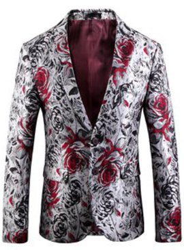 Veste hommes imprimé floral asiatique taille costumes slim fit smoking soirée