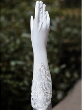 Gants taffetas blanc intemporel de mariée