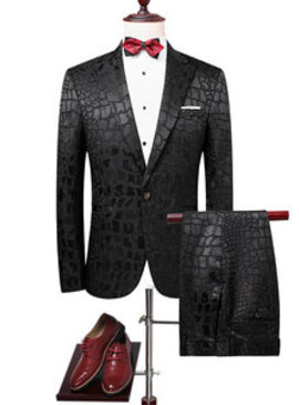 Jacquard fit mariage mâle marié tuxedos qriginal hommes blazer slim imprimé