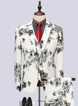 Blazer hommes floral costumes blazer marié imprimé costume mode